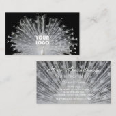 エレガントユニークデザインピーコックホワイトブラックとロゴ 名刺 (正面/裏面)