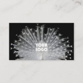 エレガントユニークデザインピーコックホワイトブラックとロゴ 名刺 (正面)