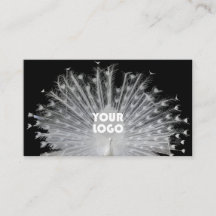 エレガントユニークデザインピーコックホワイトブラックとロゴ