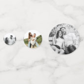 エレガントユニークパーソナライズされた写真結婚の コンフェッティ (正面)