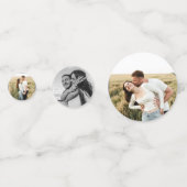 エレガントユニークパーソナライズされた写真結婚の コンフェッティ (裏面)