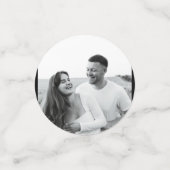 エレガントユニークパーソナライズされた写真結婚の コンフェッティ (スモール正面)