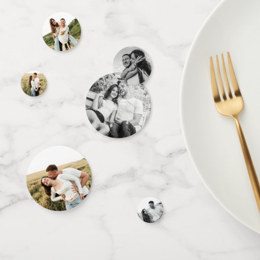 エレガントユニークパーソナライズされた写真結婚の コンフェッティ (グループ)