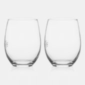 エレガントユニークパーソナライズされた夫婦の名結婚前 ステムなしワイングラス (左)