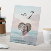 エレガントユニークビーチ結婚の表番号 台座サイン (インサイチュ)