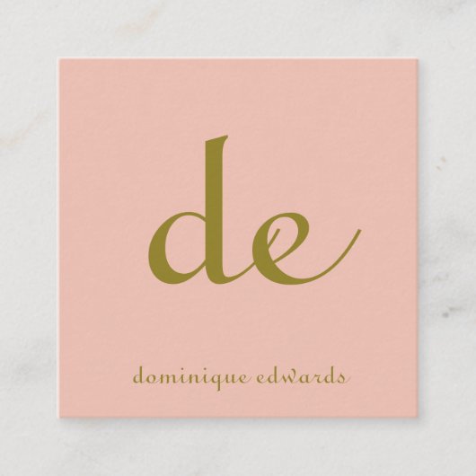 エレガントユニークモダン赤面ピンク化粧品 スクエア名刺 (正面)