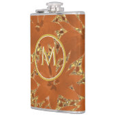 エレガントユニークモノグラムの金ゴールド フラスク (左)