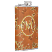 エレガントユニークモノグラムの金ゴールド フラスク (右)