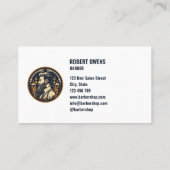 エレガントユニークヴィンテージ理容師ショップ美容師 名刺 (裏面)