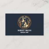 エレガントユニークヴィンテージ理容師ショップ美容師 名刺 (正面)