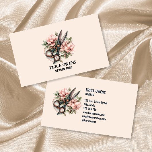 エレガントユニークヴィンテージ美容師 名刺