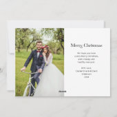 エレガントユニーク文字 | 2枚の写真メリーと明るい シーズンカード (裏面)