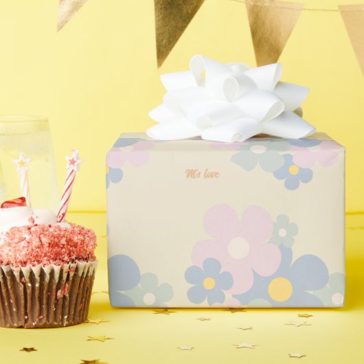 エレガントユニーク自然パステルカスタムフラワーモダン ラッピングペーパー (誕生日パーティー)