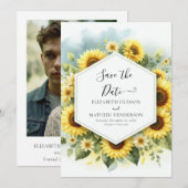 エレガントユニーク花結婚病 セーブザデート (正面/裏面)