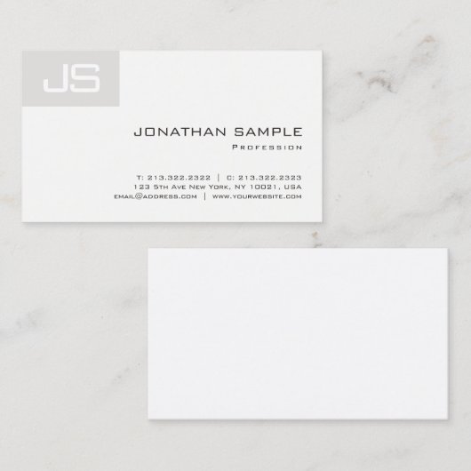 エレガントユニーク頭が切れるモノグラムモダンプレナ 名刺 (正面/裏面)