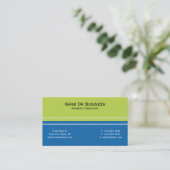 エレガントユニークApple Green, Crayon Blue ColorBlock 名刺 (スタンド正面)