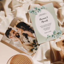 エレガントユーカリの葉の緑の写真結婚の