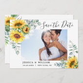 エレガントユーカリひまわりフローラ結婚の救T セーブザデート (正面/裏面)