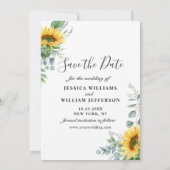 エレガントユーカリひまわりフローラ結婚ズ セーブザデート (裏面)