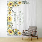 エレガントユーカリひまわり写真背景 タペストリー (インサイチュ)