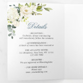 エレガントユーカリアイボリーホワイトローズ結婚ズ 三つ折り招待状 (内部最初)