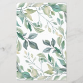 エレガントユーカリグリー素朴ズ結婚メニュー (裏面)