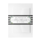 エレガントユーカリストライプ結婚モノグラム 招待状ベリーバンド (正面例)