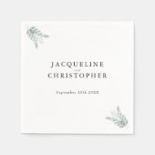 エレガントユーカリフローラ水結婚色 スタンダードカクテルナプキン (正面)