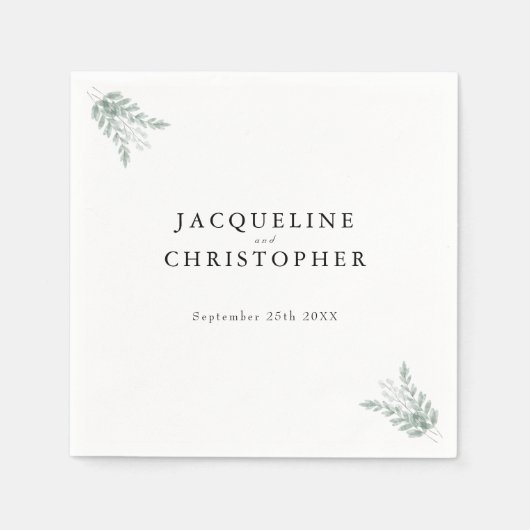 エレガントユーカリフローラ水結婚色 スタンダードカクテルナプキン (正面)