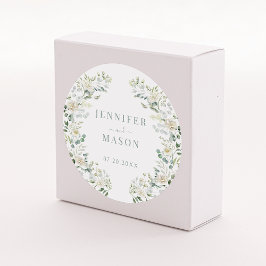 エレガントユーカリフローラ結婚の新郎新婦 ラウンドシール