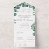 エレガントユーカリリース結婚の全てを一つにまとめる オールインワン招待状 (内側)