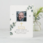 エレガントユーカリ悔やみや弔慰葬儀写真 サンキューカード (スタンド正面)