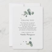 エレガントユーカリ悔やみや弔慰葬儀写真 サンキューカード (裏面)