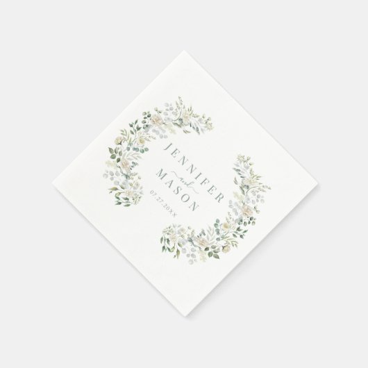 エレガントユーカリ植物学結婚院 スタンダードカクテルナプキン (角)