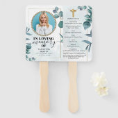 エレガントユーカリ植物生命お祝い ハンドファン (正面&裏面)