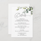 エレガントユーカリ水の色の結婚詳細 エンクロージャーカード (正面/裏面)