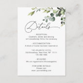 エレガントユーカリ水の色の結婚詳細 エンクロージャーカード (正面)