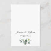 エレガントユーカリ水の色の結婚詳細 エンクロージャーカード (裏面)