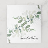 エレガントユーカリ水の色結婚の プレイスカード (外部開封)