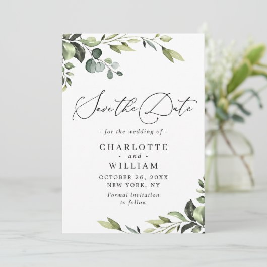 エレガントユーカリ水カラーフローラ結婚ズ セーブザデート (スタンド正面)