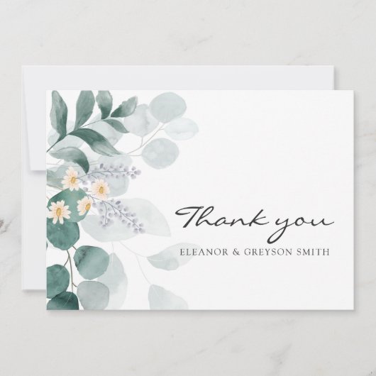 エレガントユーカリ水彩サンキューカード シーズンカード (正面)