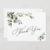 エレガントユーカリ水彩フローラありがとう ポストカード (正面/裏面)