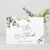 エレガントユーカリ水彩フローラ サンキューカード (スタンド正面)