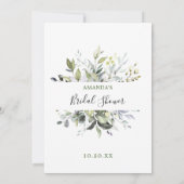 エレガントユーカリ水彩ブライダルシャワーゲーム 招待状 (裏面)