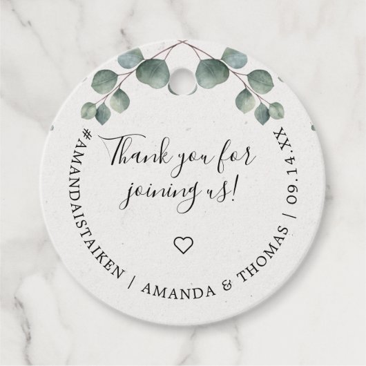 エレガントユーカリ水彩画 フェイバータグ (正面)