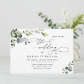 エレガントユーカリ水彩緑結婚草 招待状 (スタンド正面)
