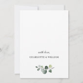 エレガントユーカリ水彩緑結婚草 招待状 (裏面)