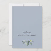 エレガントユーカリ水彩緑結婚草 招待状 (裏面)