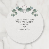 エレガントユーカリ水彩OH赤ちゃんシャワー フェイバータグ (裏面)