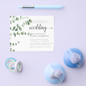 エレガントユーカリ水色グリーンリ結婚ー チラシ (シングル)